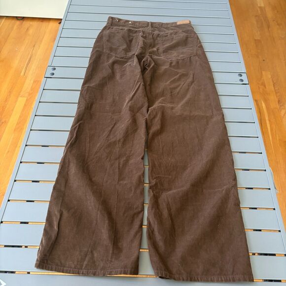 American Eagle Outfitters Corduroy Pants Women 4 Brown Casual High rise Wide Leg - Picture 3 of 7